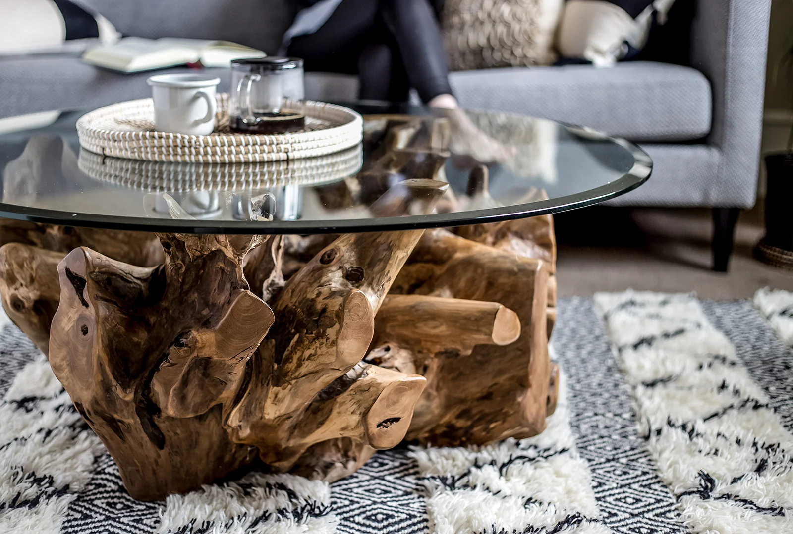 Teak Root Round Coffee Table - Image 9