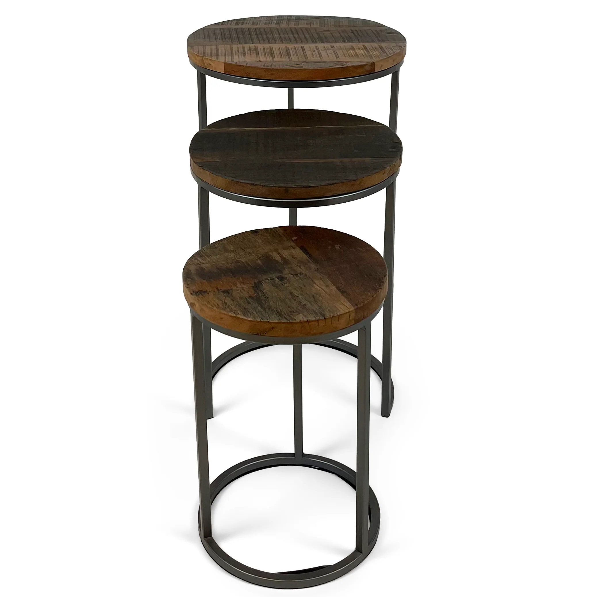 Vishnu Industrial Round Nest of 3 Tables - Image 5