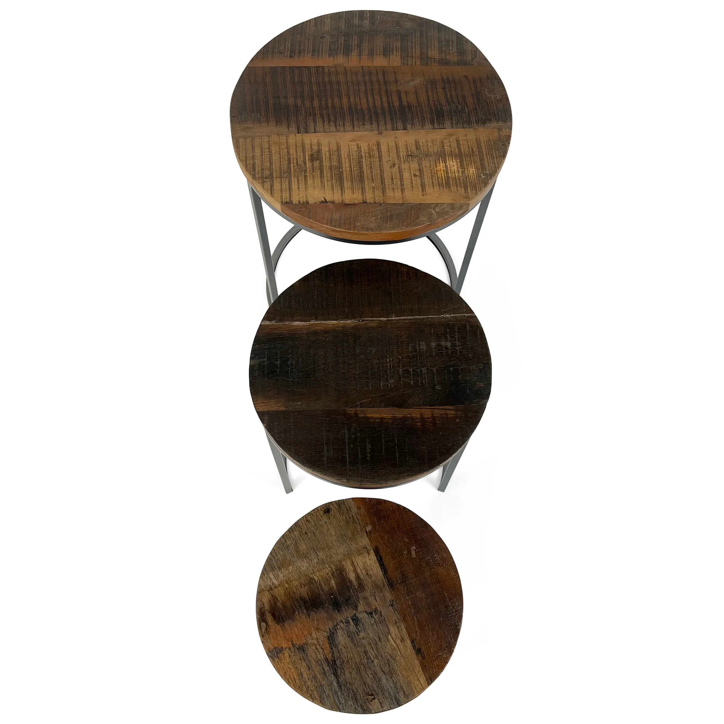Vishnu Industrial Round Nest of 3 Tables - Image 6