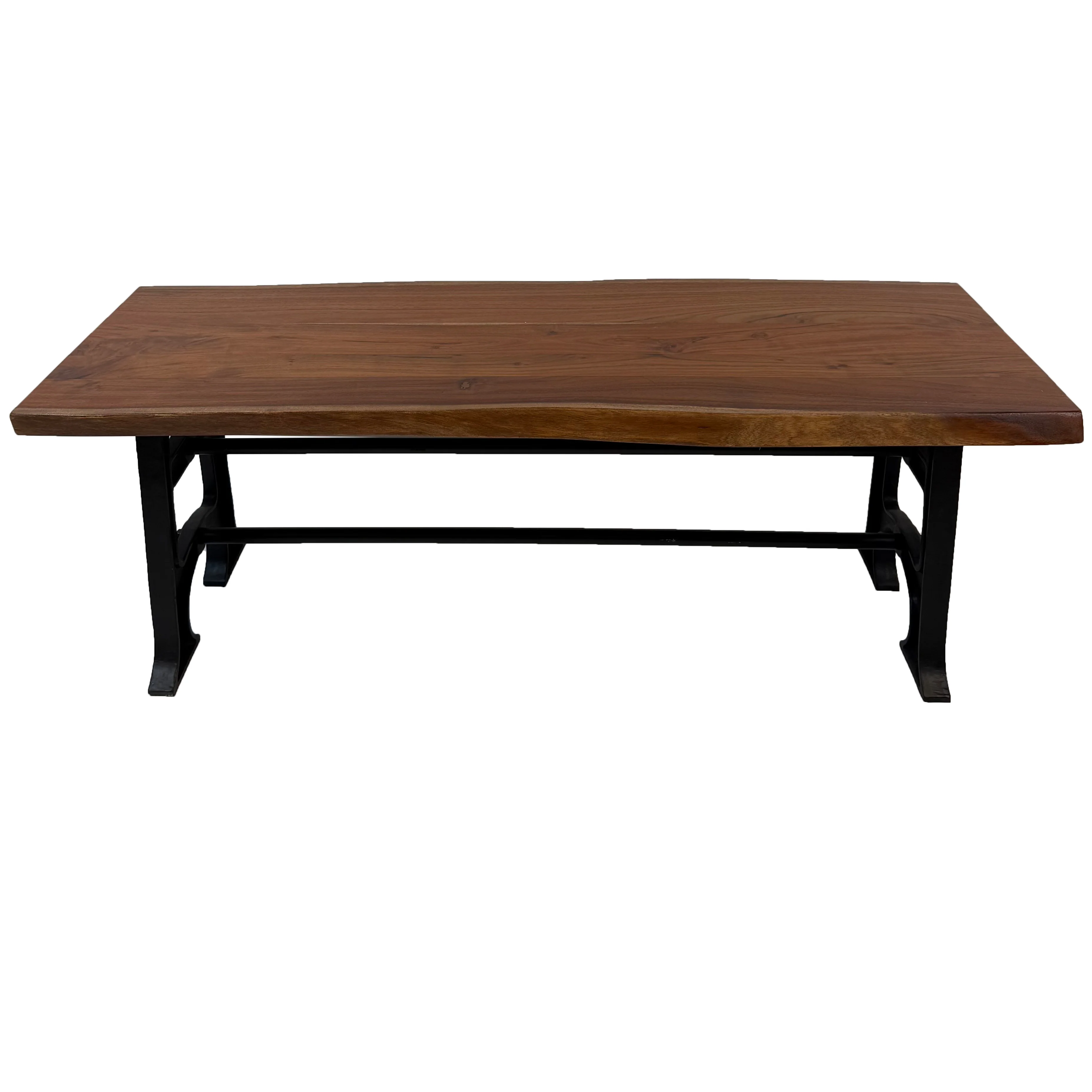 Vishnu Industrial Wooden Iron Bench | Small - Image 4