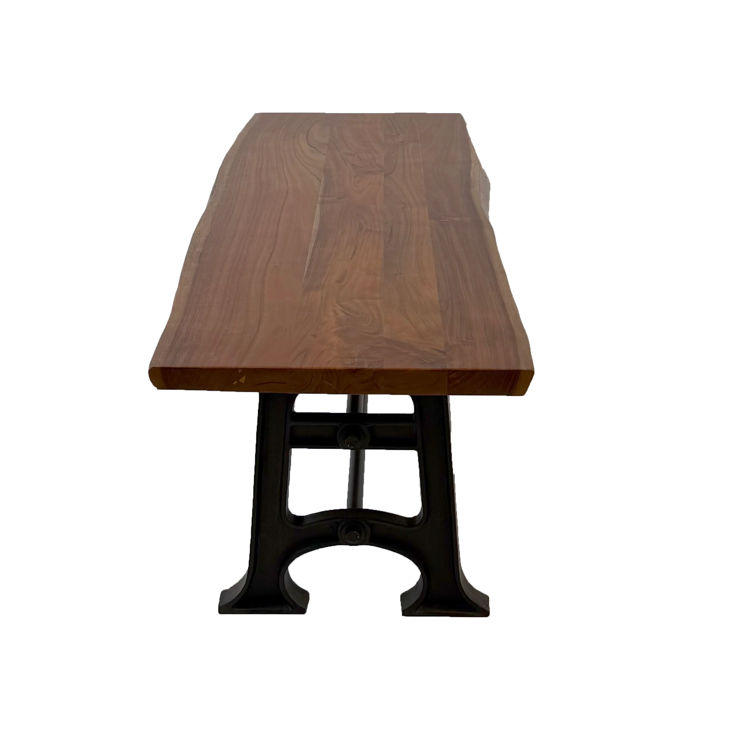 Vishnu Industrial Wooden Iron Bench | Small - Image 5