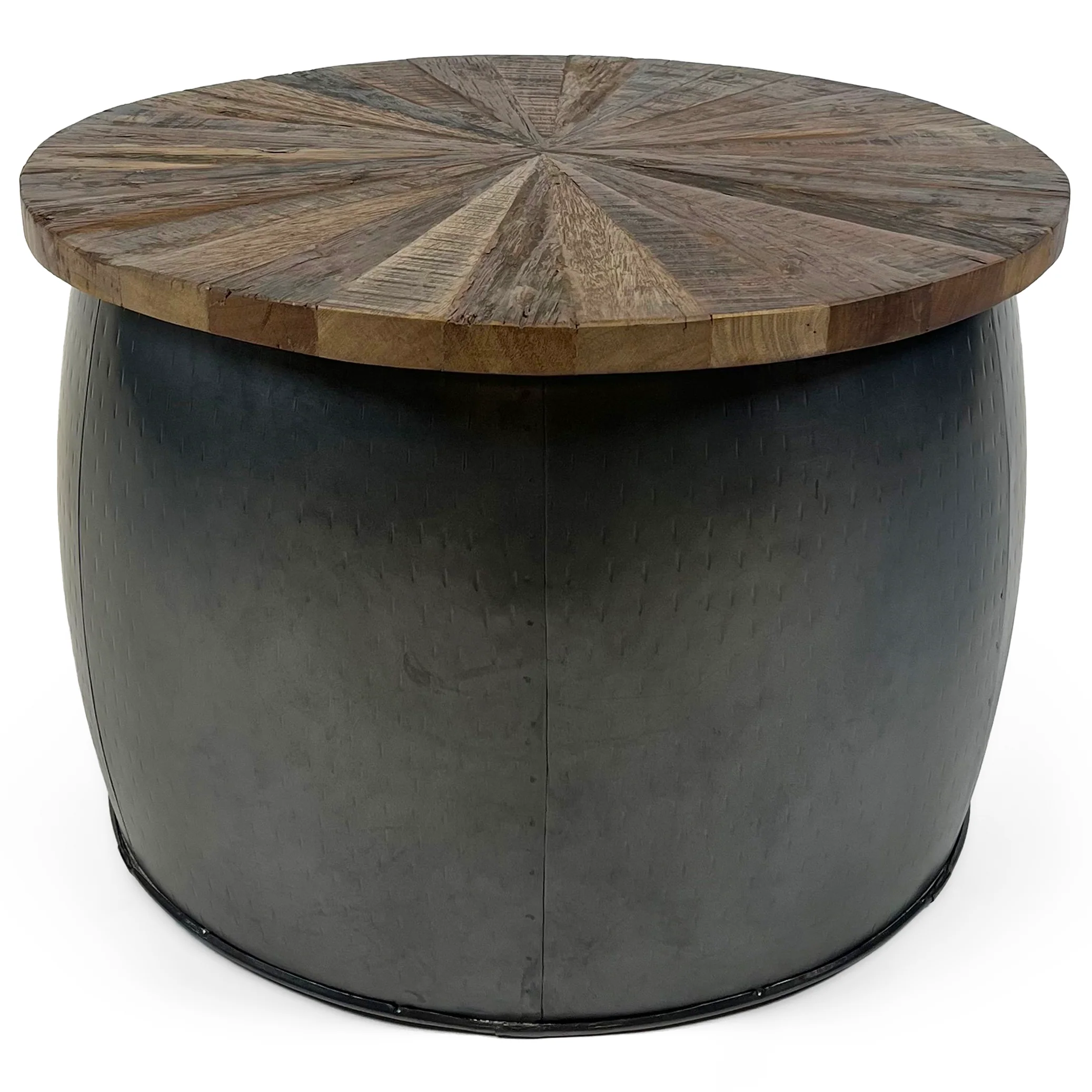 Vishnu Rail Track Drum Coffee Table | Large