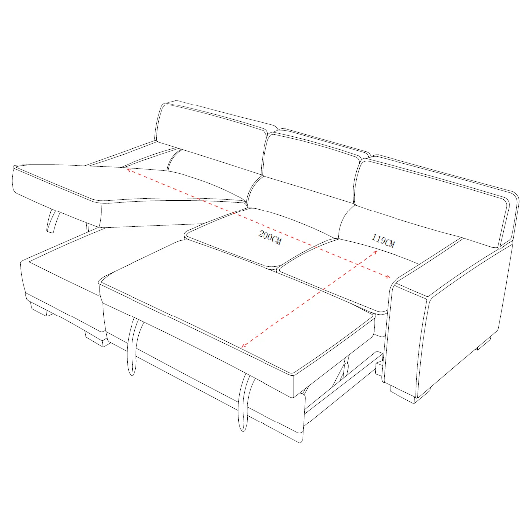 Wentworth 3 Seater Modular Pull Out Sofa Bed | Brown - Image 7