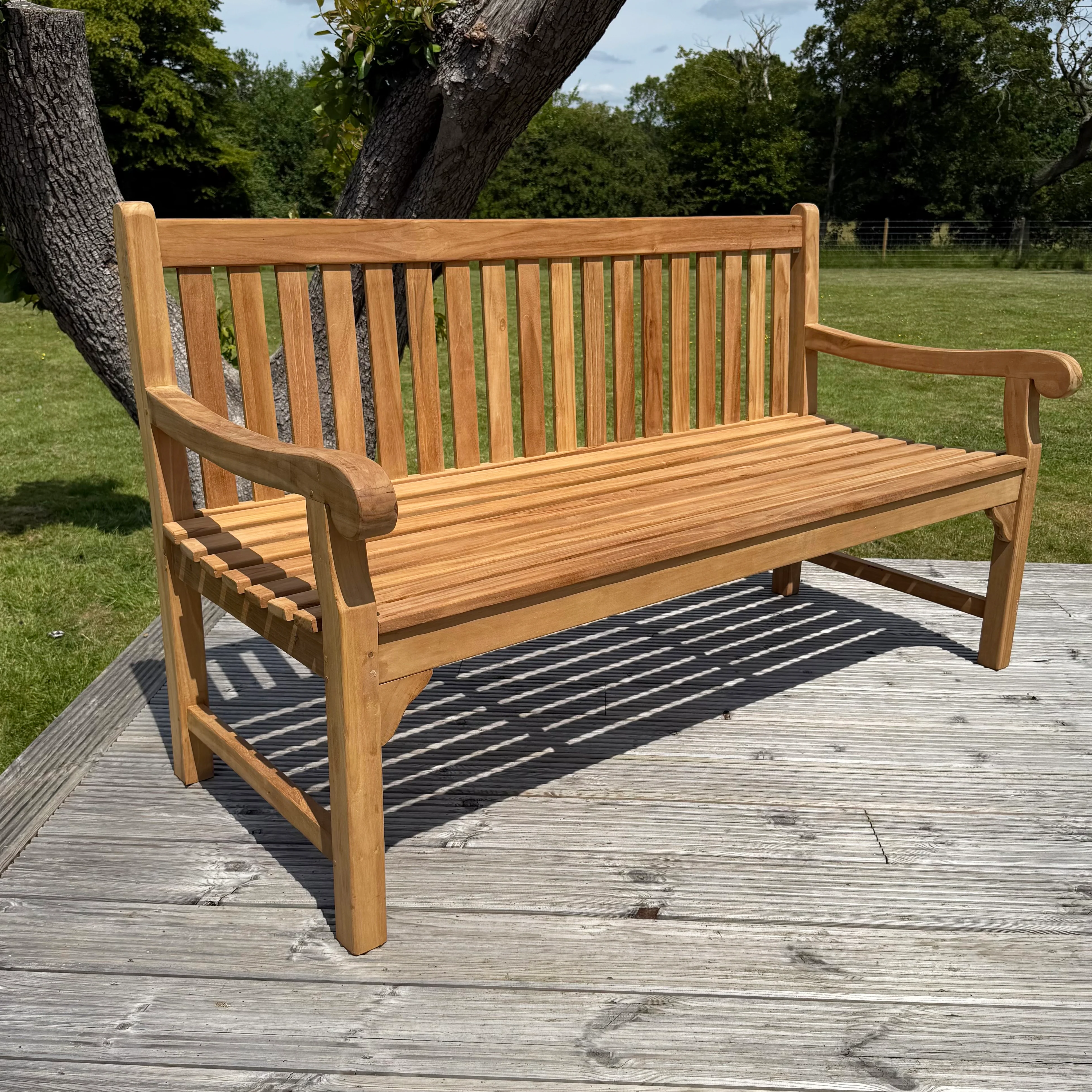 Westminster Large Teak Classic Garden Bench With Cushion - Image 3