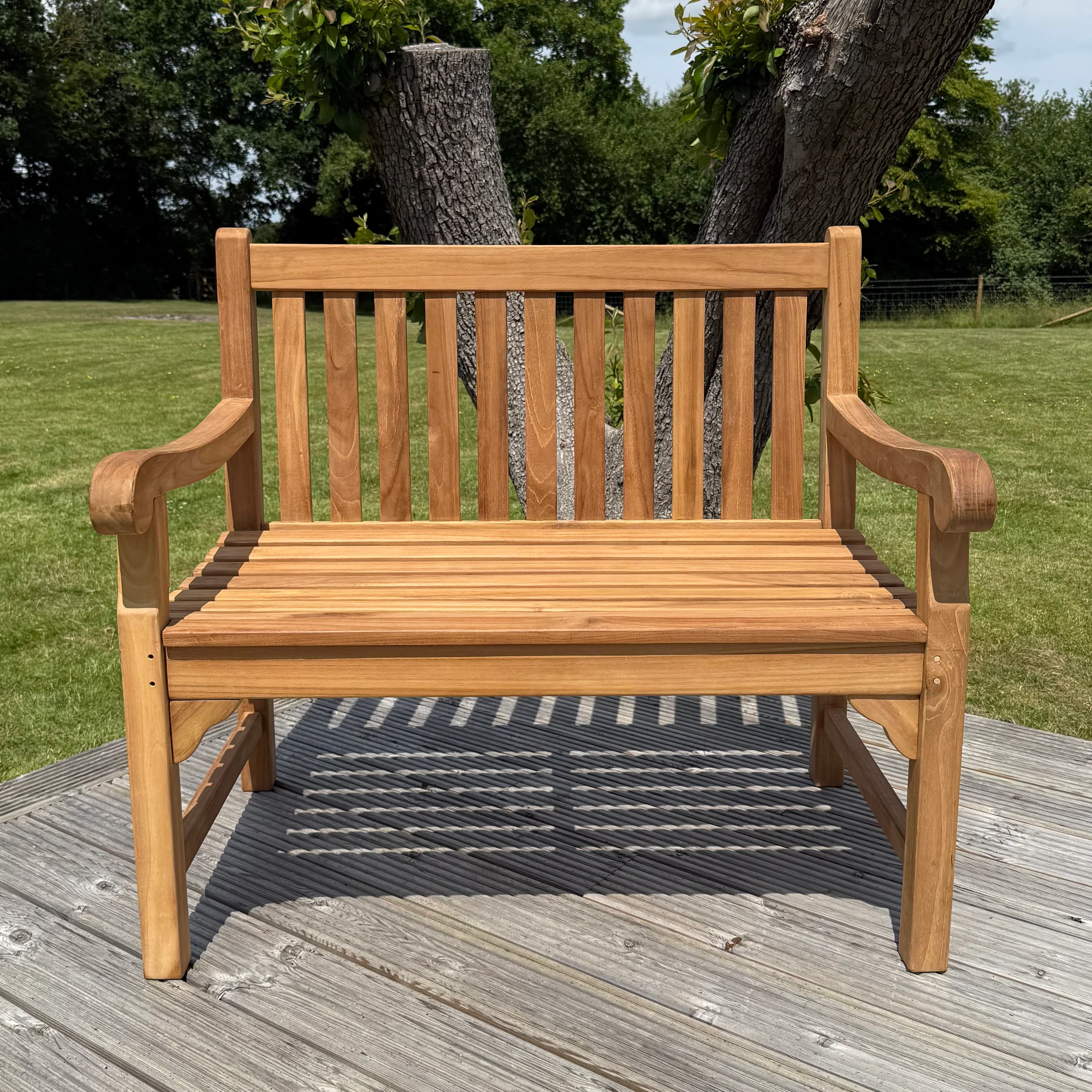 Westminster Small Teak Classic Garden Bench With Cushion - Image 4