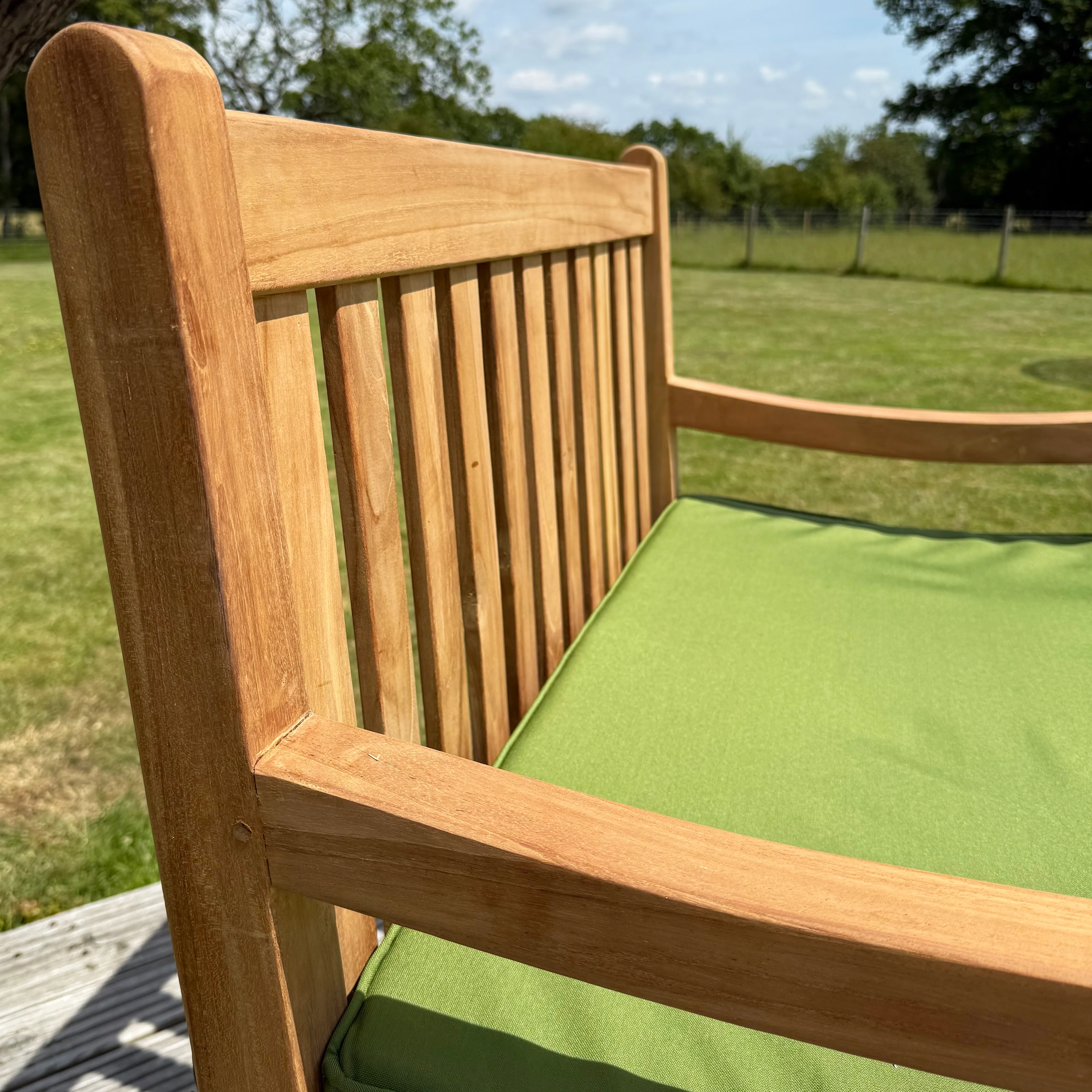 Westminster Small Teak Classic Garden Bench With Cushion - Image 5