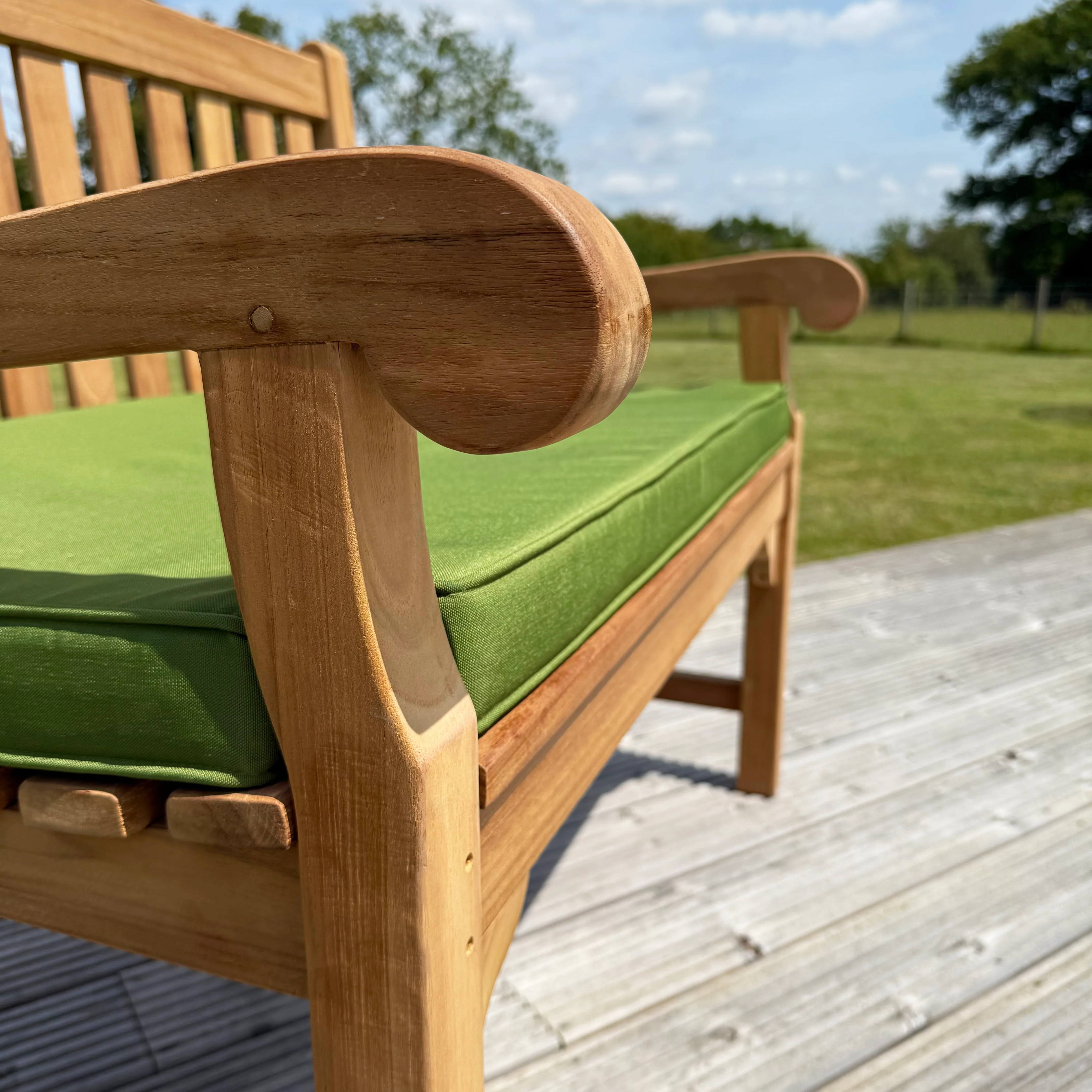 Westminster Small Teak Classic Garden Bench With Cushion - Image 6