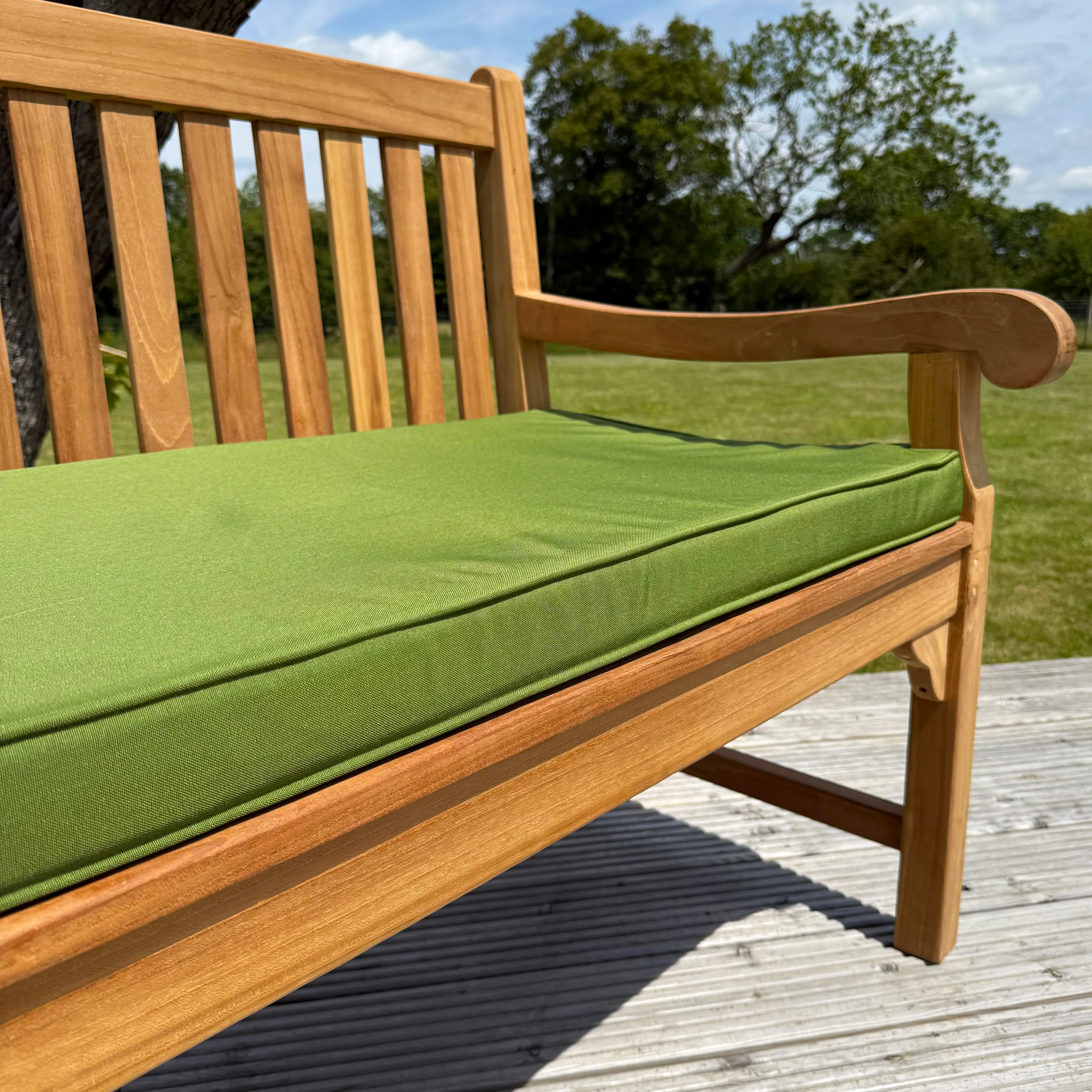 Westminster Small Teak Classic Garden Bench With Cushion - Image 7