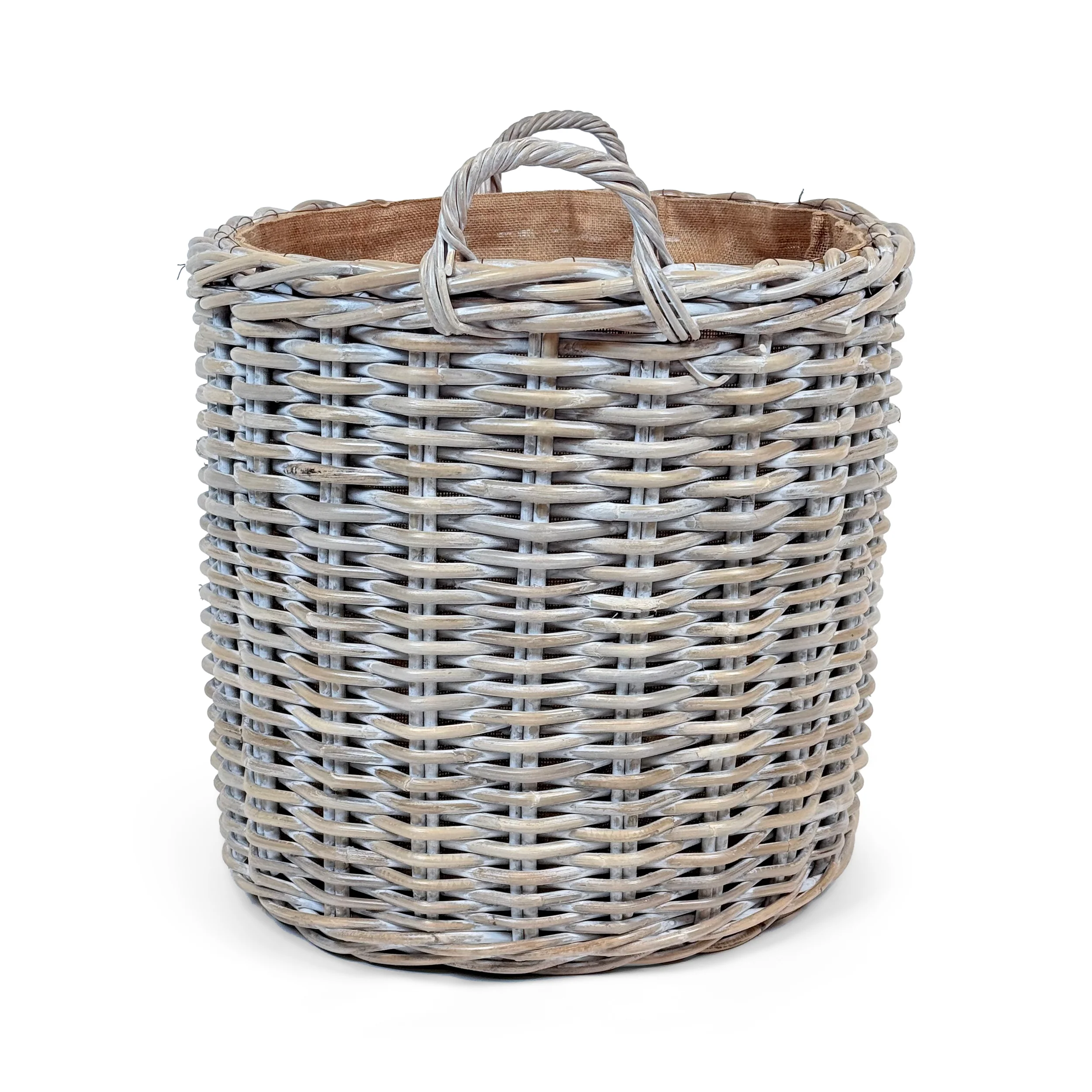 Whitewash Rattan Oval Wicker Storage Basket | Large - Image 3