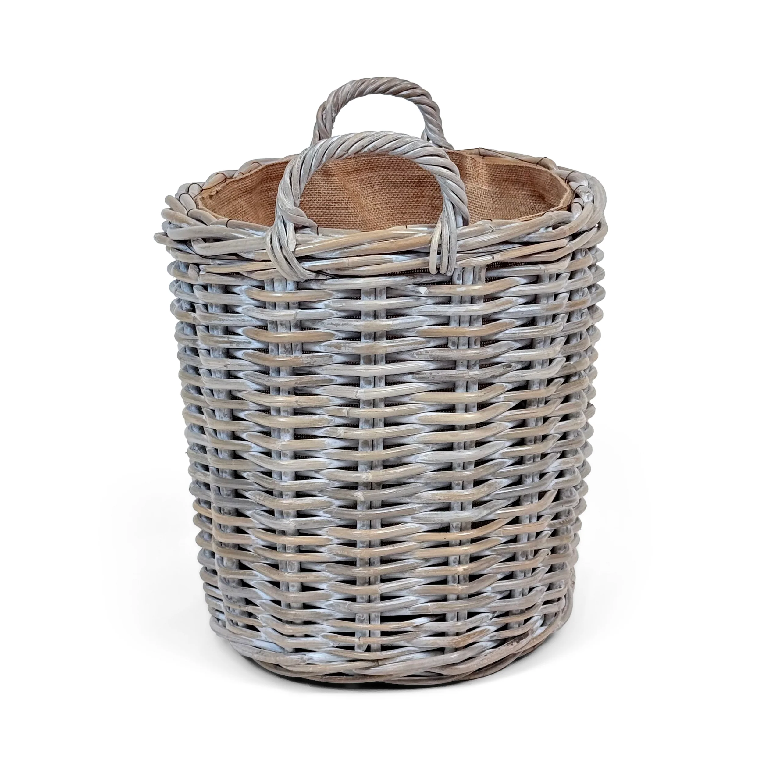 Whitewash Rattan Oval Wicker Storage Basket | Small - Image 3