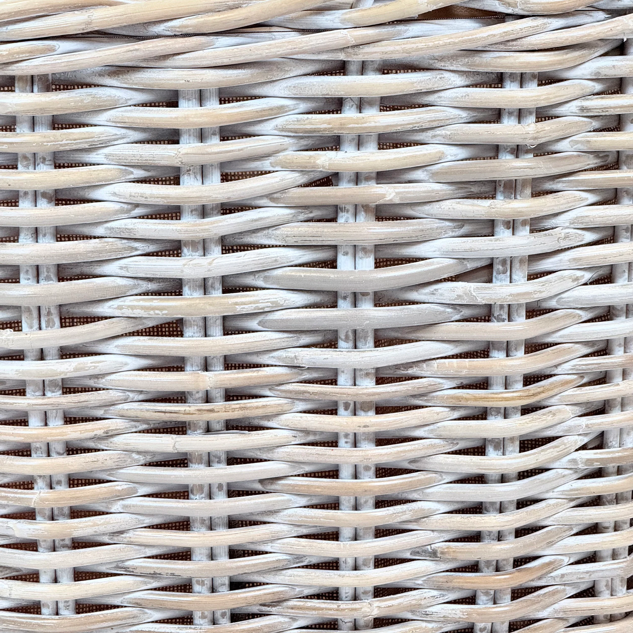 Whitewash Rattan Oval Wicker Storage Basket | Small - Image 5