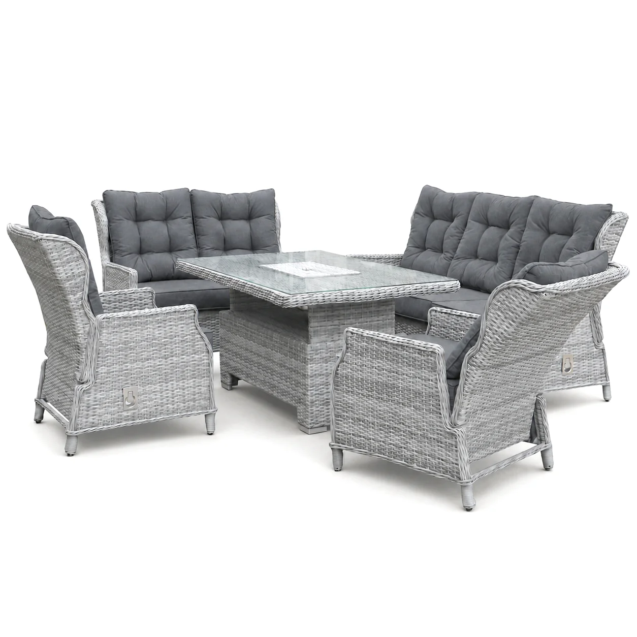 William Garden 5 Piece Reclining Sofa Dining Set with Rising Table & Ice Bucket - Image 17