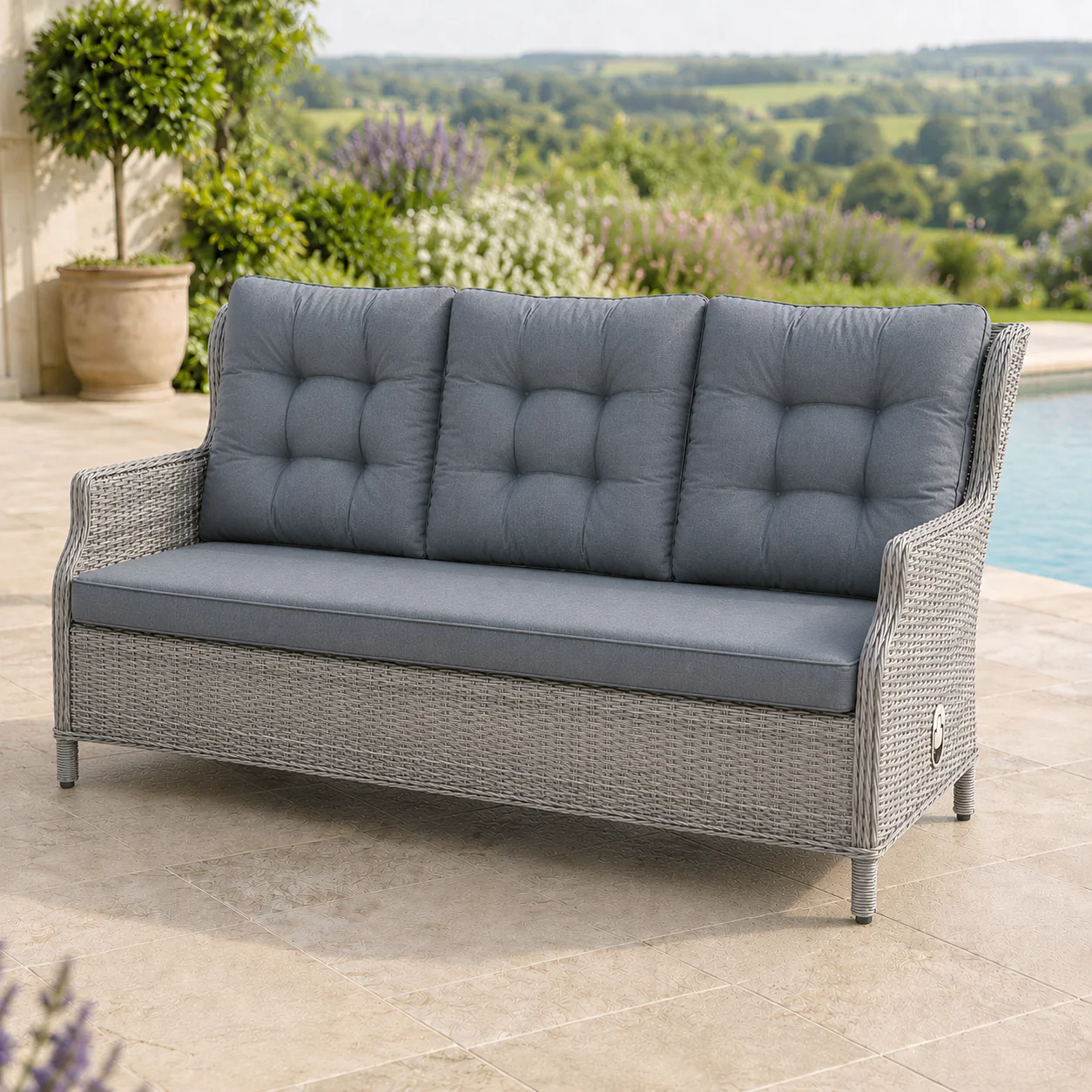 William Garden 5 Piece Reclining Sofa Dining Set with Rising Table & Ice Bucket - Image 5