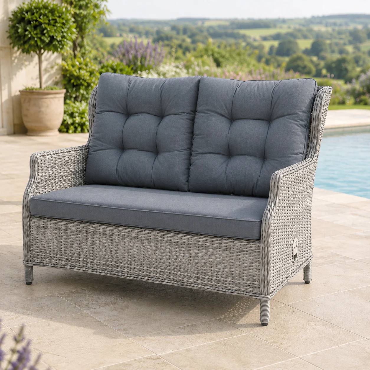 William Garden 5 Piece Reclining Sofa Dining Set with Rising Table & Ice Bucket - Image 6