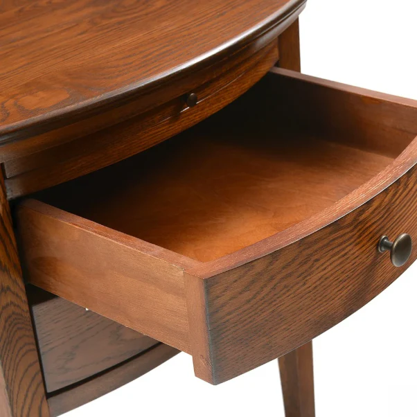 Winchcombe Dark Oak 2 Drawer Bedside Table - Image 6