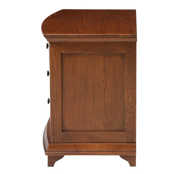 Winchcombe Dark Oak Wide 3 Drawer Bedside Table - Image 3