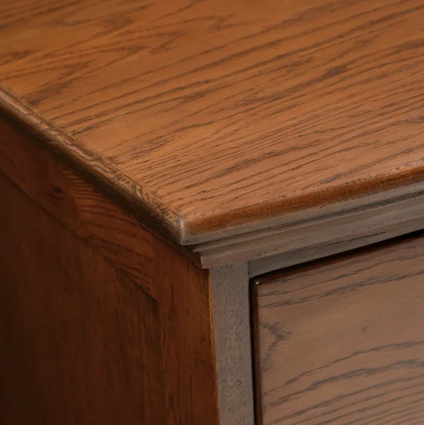 Winchcombe Dark Oak Wide 3 Drawer Bedside Table - Image 4