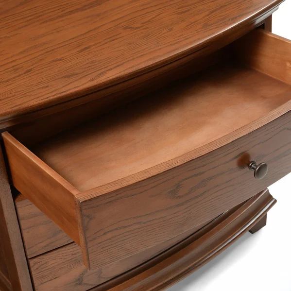 Winchcombe Dark Oak Wide 3 Drawer Bedside Table - Image 5