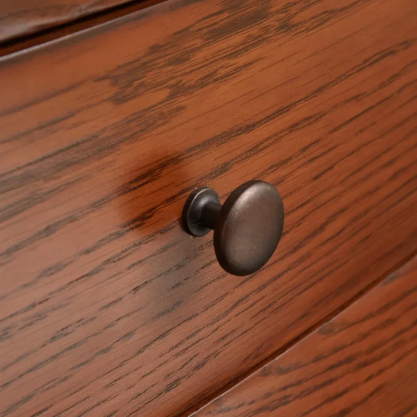 Winchcombe Dark Oak Wide 3 Drawer Bedside Table - Image 7